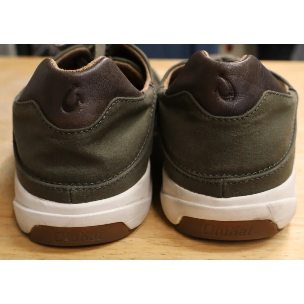 Olukai Men's Lae'ahi Li Fashion Sneaker Size 12‎ Green Convertible Slip On Heel
